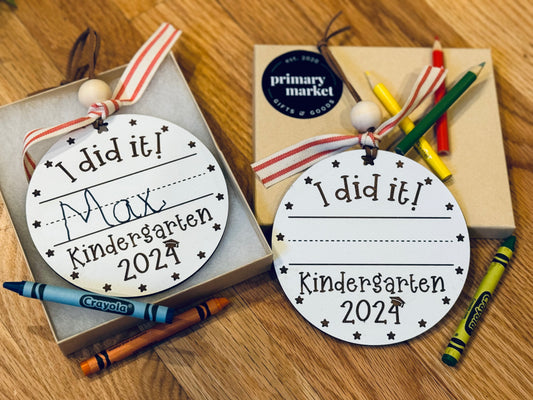 Kindergarten name ornament