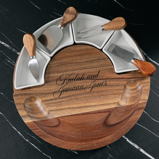Round Charcuterie Board With Utensils
