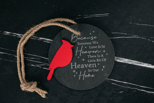 Cardinal Slate Memorial Ornament