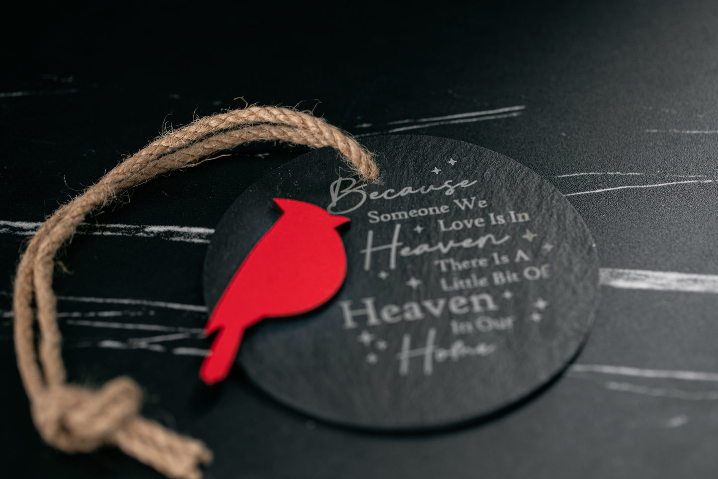 Cardinal Slate Memorial Ornament