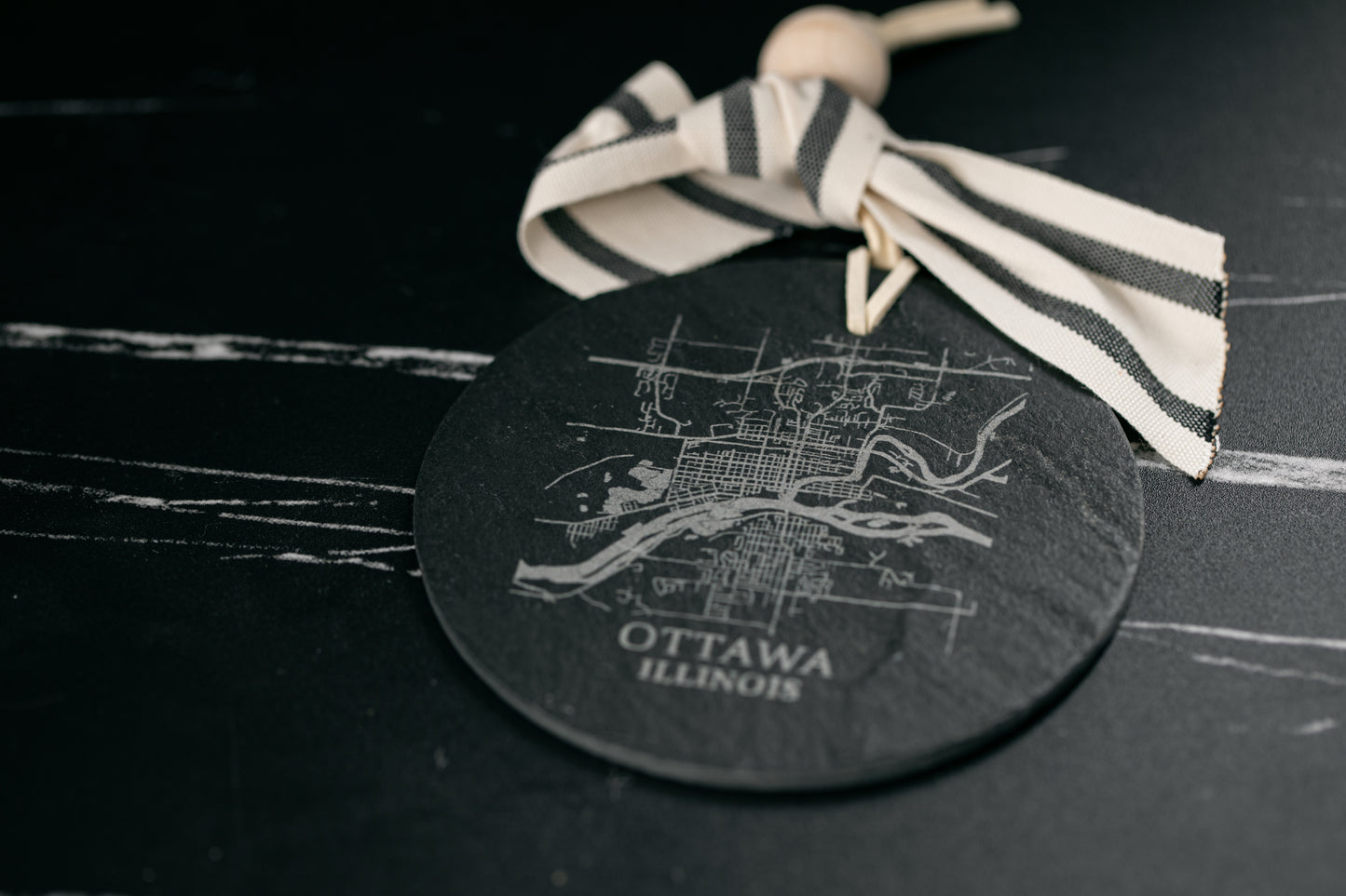 City Of Ottawa Map Slate Ornament