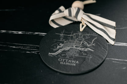 City Of Ottawa Map Slate Ornament