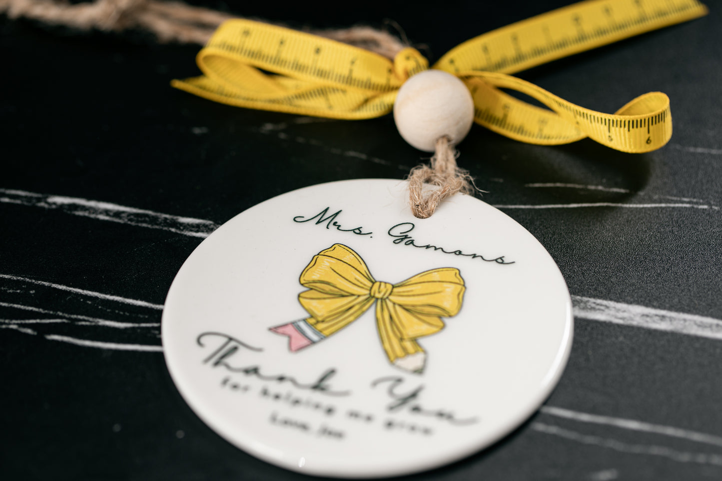 UV Printed Teacher Pencil Ornament