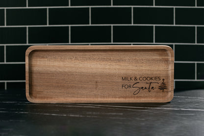 Milk And Cookies For Santa Tray