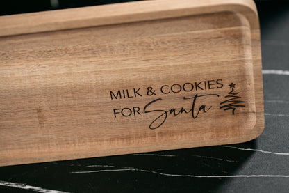 Milk And Cookies For Santa Tray