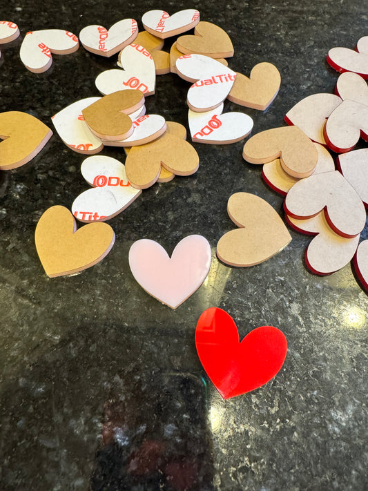 Hearts for the I love you because signs.