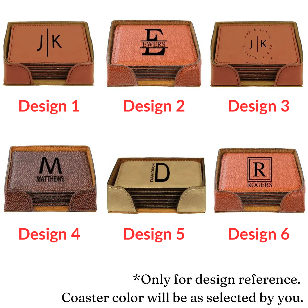 Personalized Leatherette Coasters