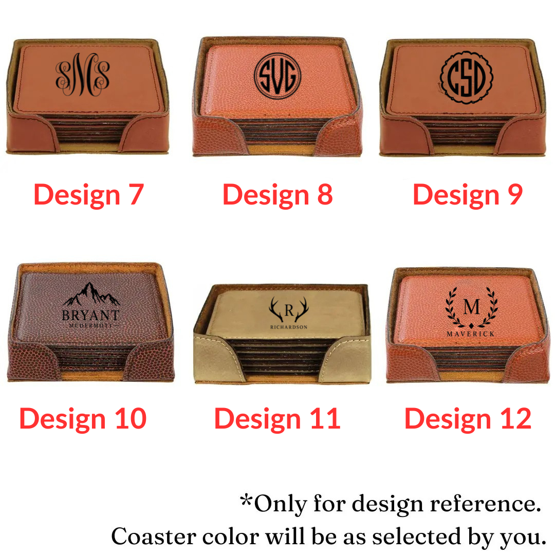 Personalized Leatherette Coasters