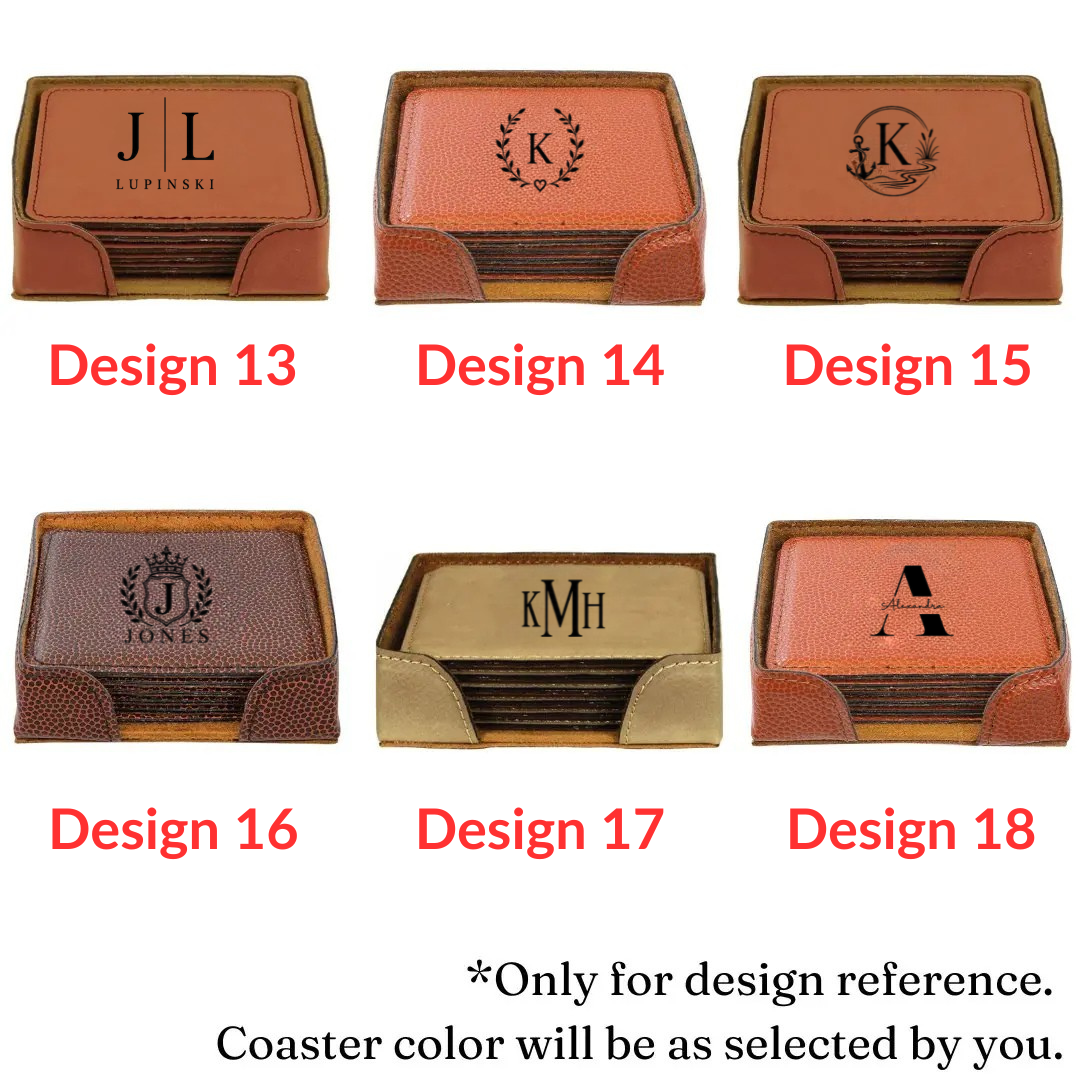 Personalized Leatherette Coasters