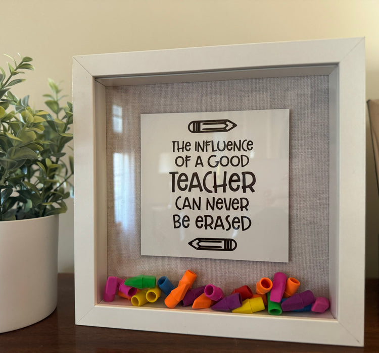 Teacher eraser shadow box