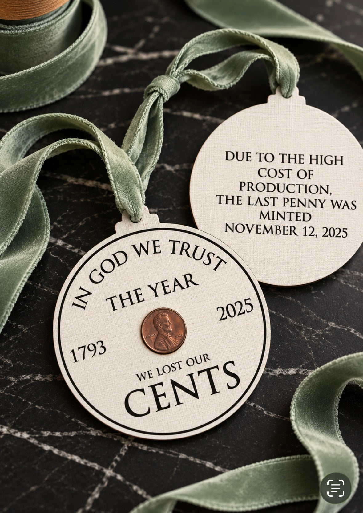 Historic penny ornament