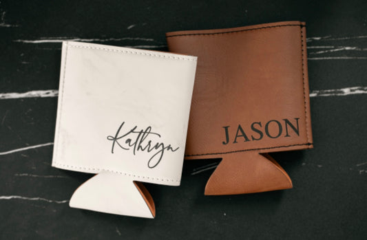 Personalized Leatherette Beverage Holder