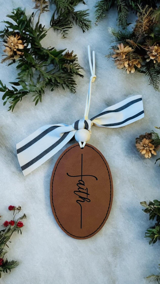 Faith leatherette ornament