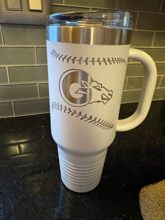 40 ounce Green Mountain baseball tumbler