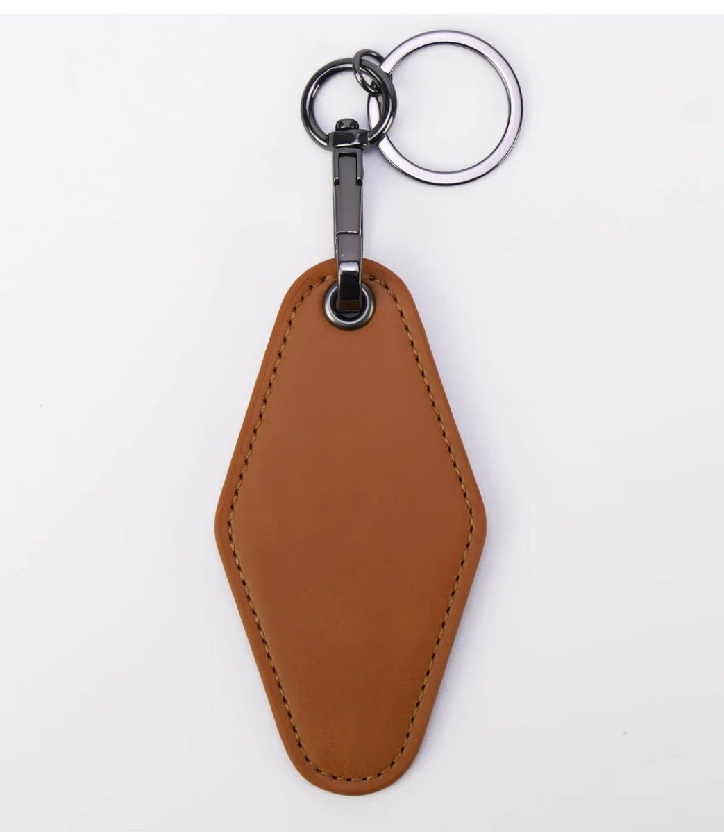 Leatherette Motel Keychain