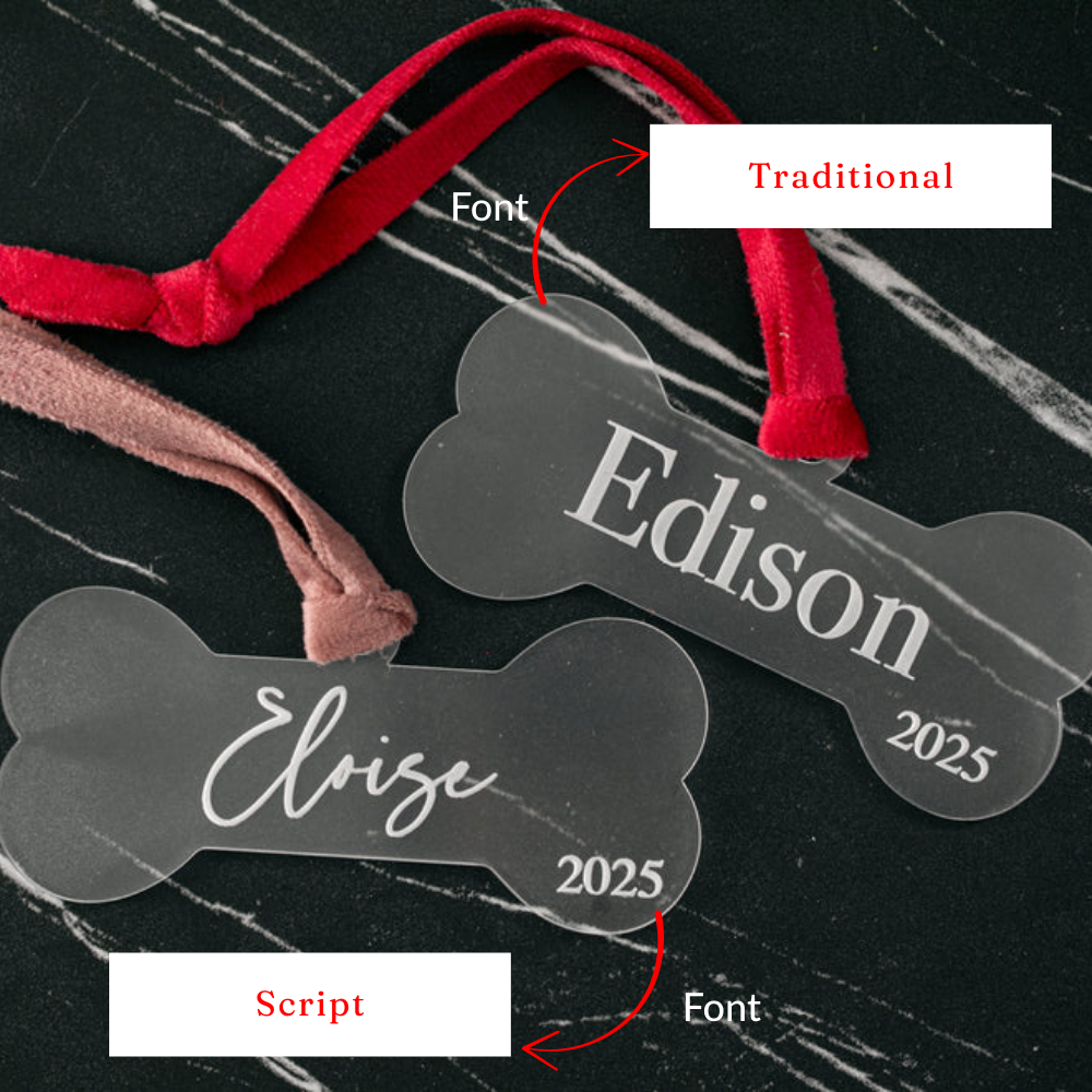 Custom Dog Bone Ornament