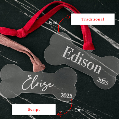 Custom Dog Bone Ornament